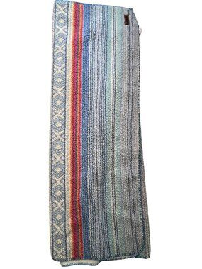 Hurley Multicolor Striped Geo Soft Sherpa Throw Blanket Cozy Bedding Bedroom